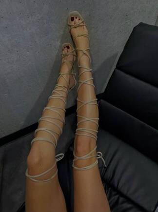 High-heeled gladiator sandals 