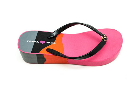 Klapki japonki pink/grey/orange DM