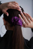 Scrunchies satynowa  gumka do włosów aksamitka fiolet