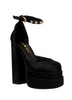 Satynowe czarne platformy 