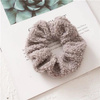 Scrunchies pluszowa gumka do włosów pluszowa szara