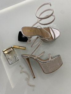 High-heeled gladiator sandals