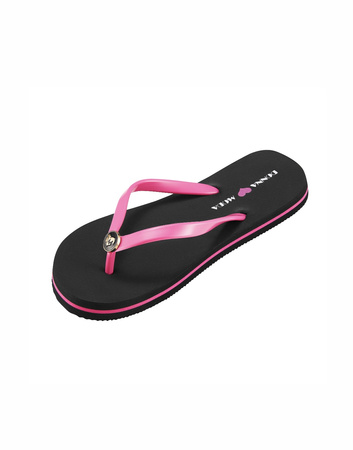 Klapki japonki neonowe  pink/black DM