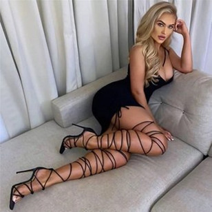 High-heeled gladiator sandals