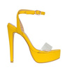 Transparentne sandały na platformie neonowe żółte 