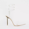 Transparentne sandały high heel sexy white