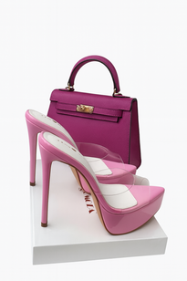 High-heeled gladiator sandals