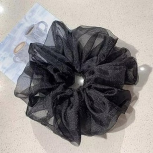 GUMKA scrunchie aksamitka tiulowa czarna XXL