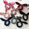 Scrunchies gumka do włosów 1szt uszy królika róż
