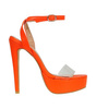 Transparentne sandały na platformie neonowe orange
