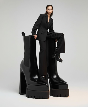 Czarne botki na platformie PREORDER 