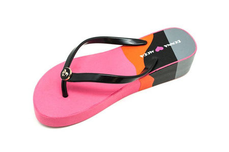 Klapki japonki pink/grey/orange DM