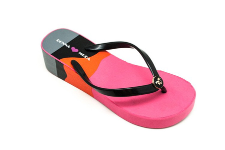 Klapki japonki pink/grey/orange DM