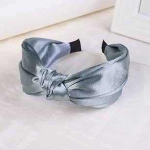 Oryginalna opaska do włosów szara supeł