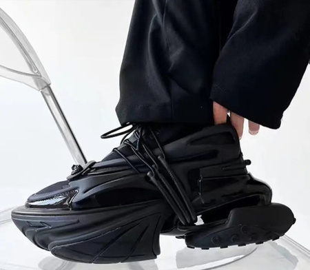 Buty sportowe na koturnie sneakersy DONNA MODA black Bamleian Paons