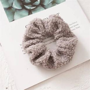 Scrunchies pluszowa gumka do włosów pluszowa szara